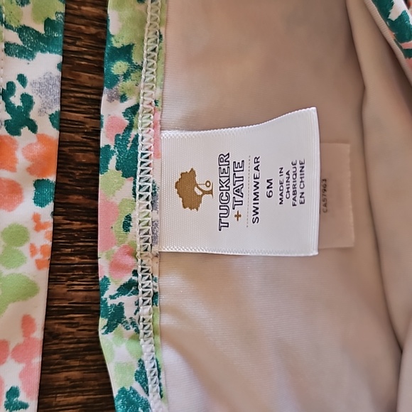 Tucker and Tate Floral Long Sleeve Two-Piece Rashguard Swimsuit, Size 6 Months - Picture 6 of 10